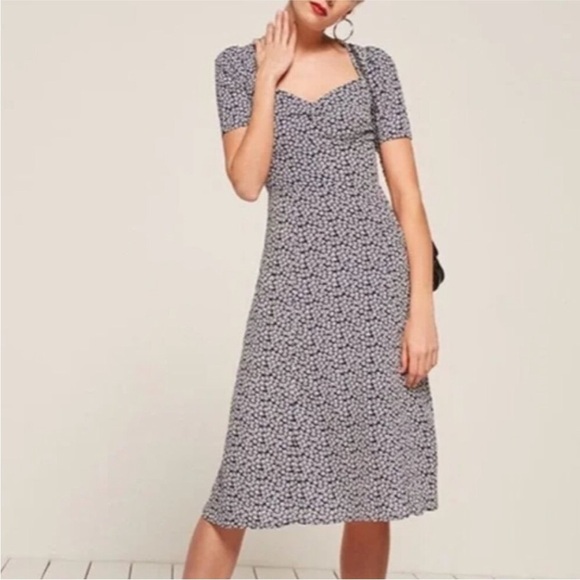 Reformation blue floral midi dress NWT - Picture 4 of 10